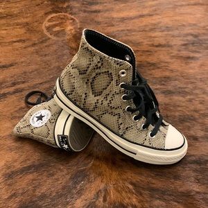 Snakeskin hi-top chuck taylors